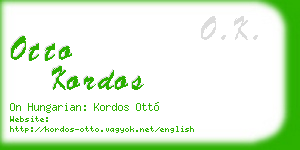 otto kordos business card
